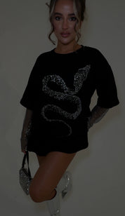 SNAKE Diamanté Oversized Tshirt