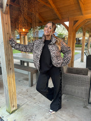 ENYA Leopard Puffer Coat