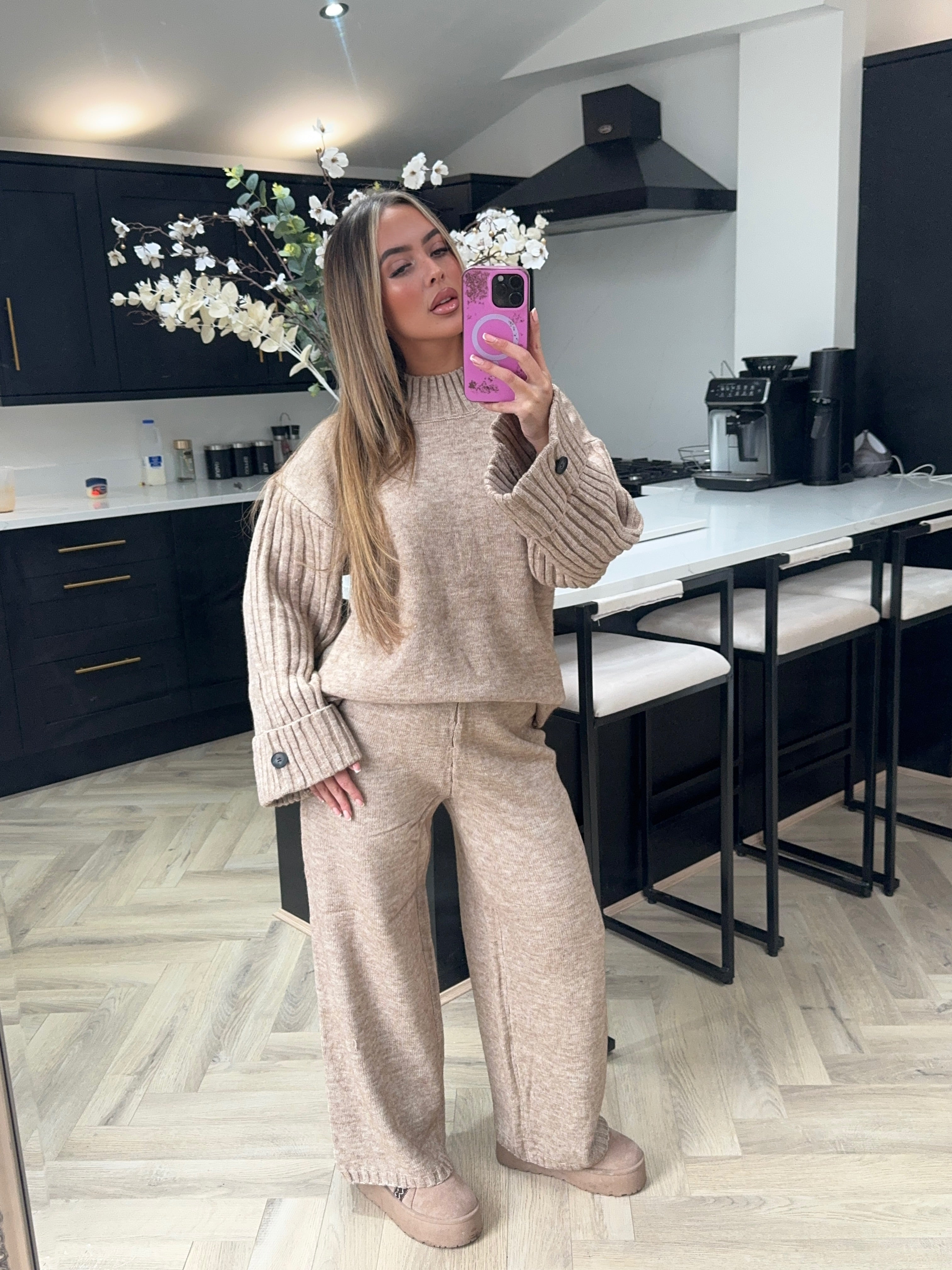 LOLA Knit Lounge Set (CAMEL)