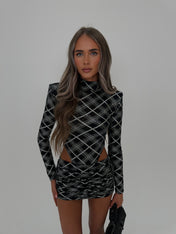 RANYA Glitter Two Piece Set - Black Check