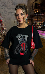 TEDDY Diamanté Oversized Tshirt (RED)